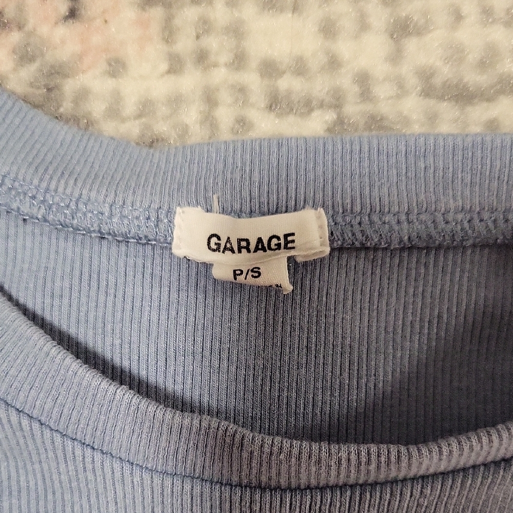 Garage Light Blue Ribbed Top - Picture 2 of 3